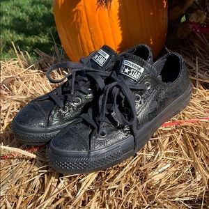 Converse All- Star black suede low top sneakers